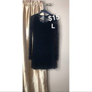 Thin open back lace dress